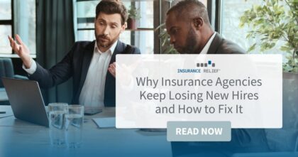 Insurance agency manager onboarding a new hire to reduce insurance agent turnover